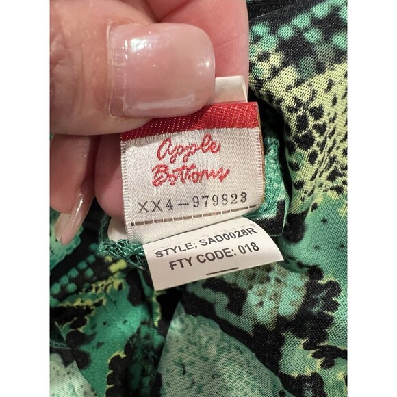 NWT Vintage Apple Bottoms Snake Print Green & Black Maxi Dress. Size Large - Picture 10 of 10